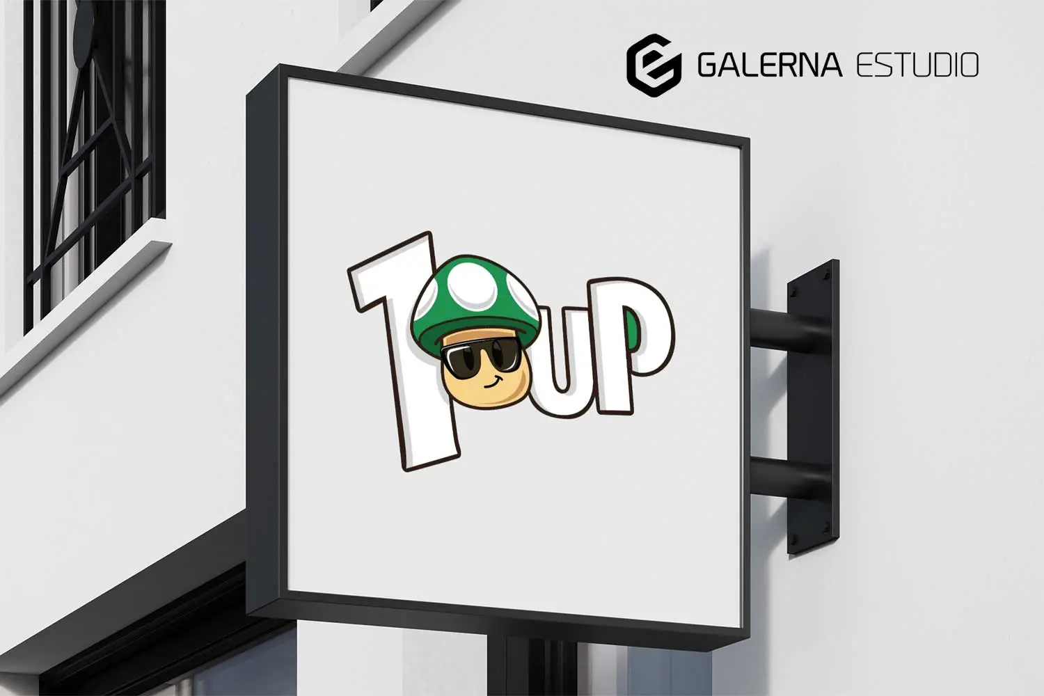 Creación cartel tienda videojuegos 1up Cash Oviedo