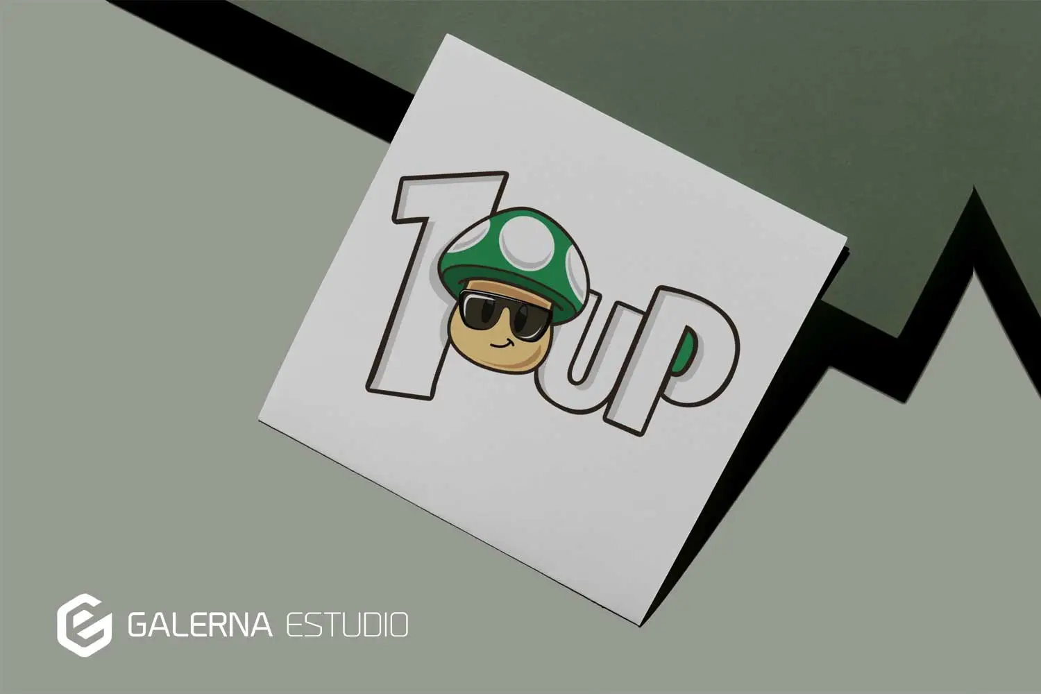 Diseño imagen corporativa 1up Cash, tienda videojuegos Oviedo