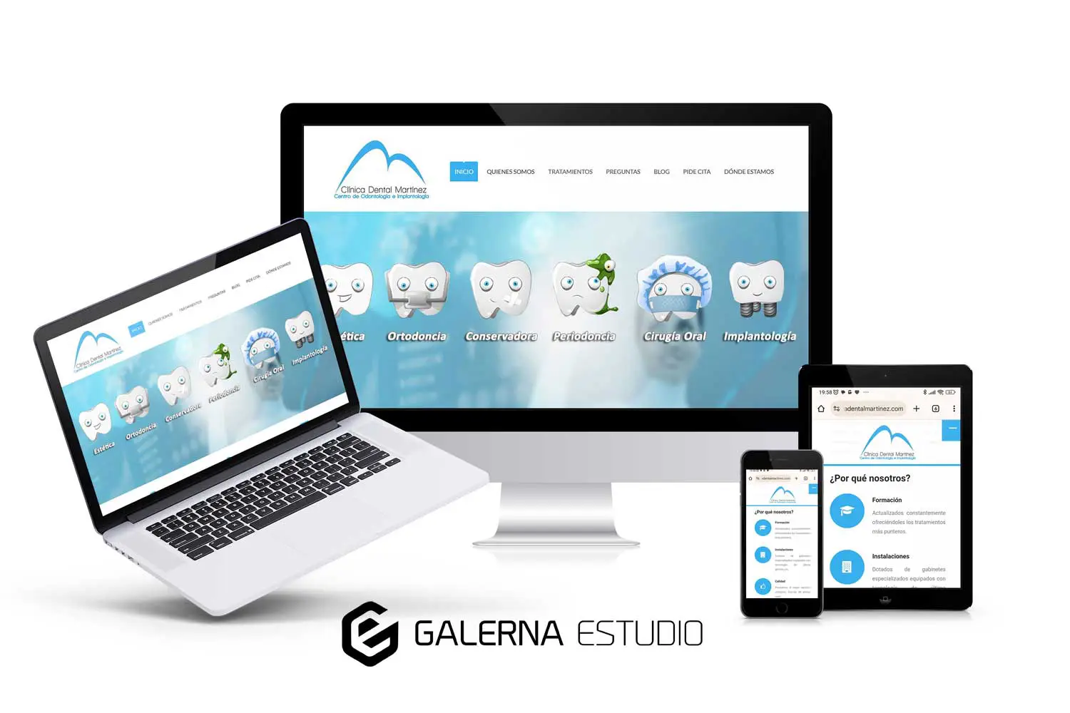 Página web Wordpress adaptada móviles Clínica Dental Martínez