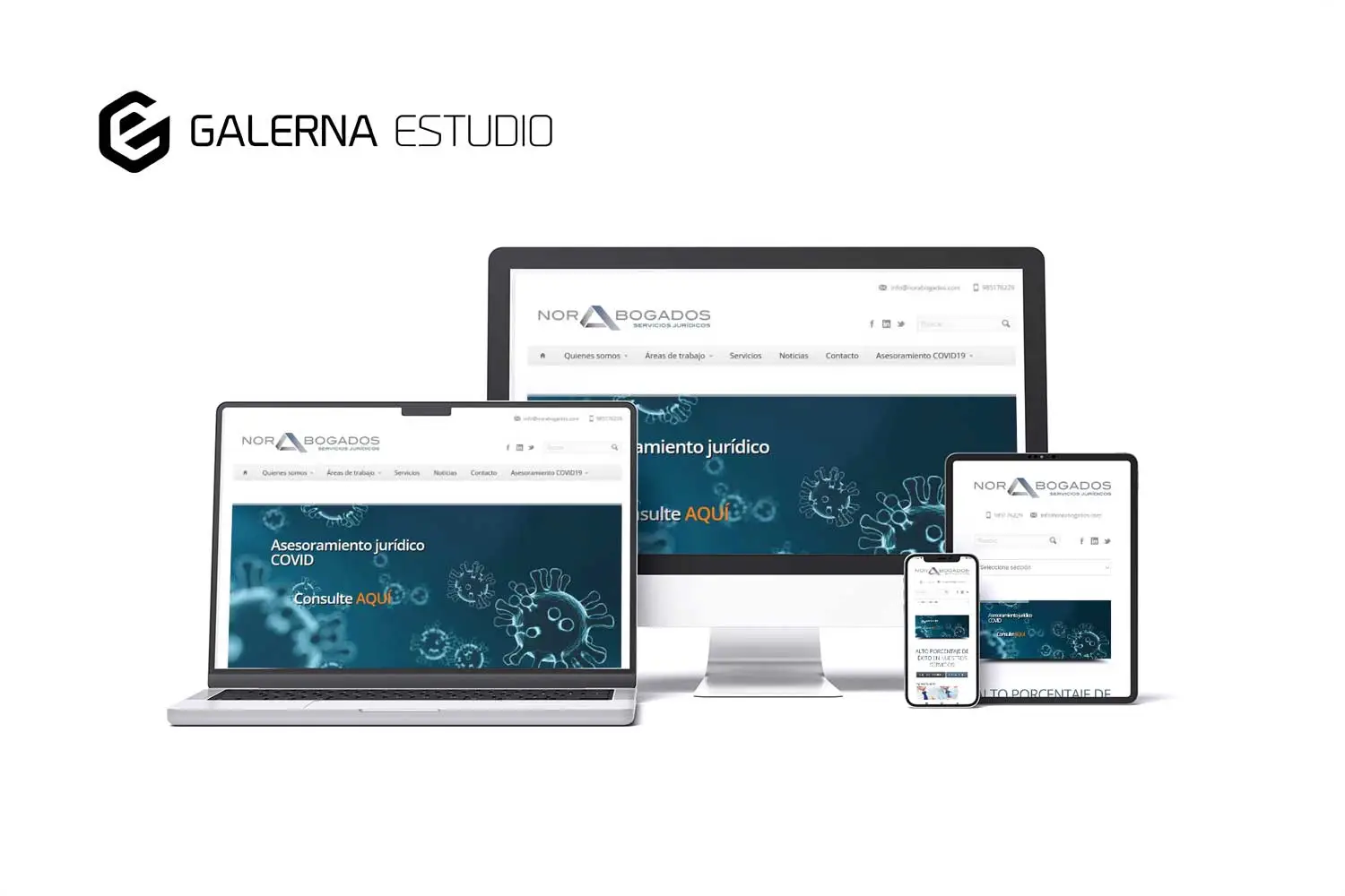 Desarrollo web Wordpress NoraBogados firma abogados Asturias
