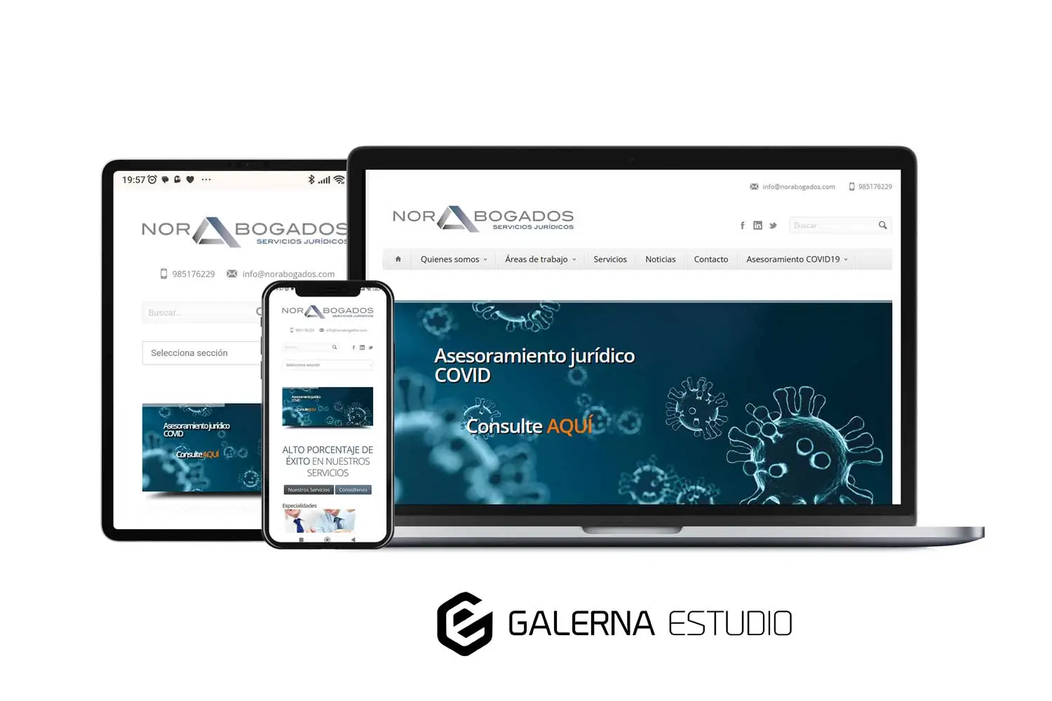Página web Wordpress responsive NoraBogados, despacho abogados
