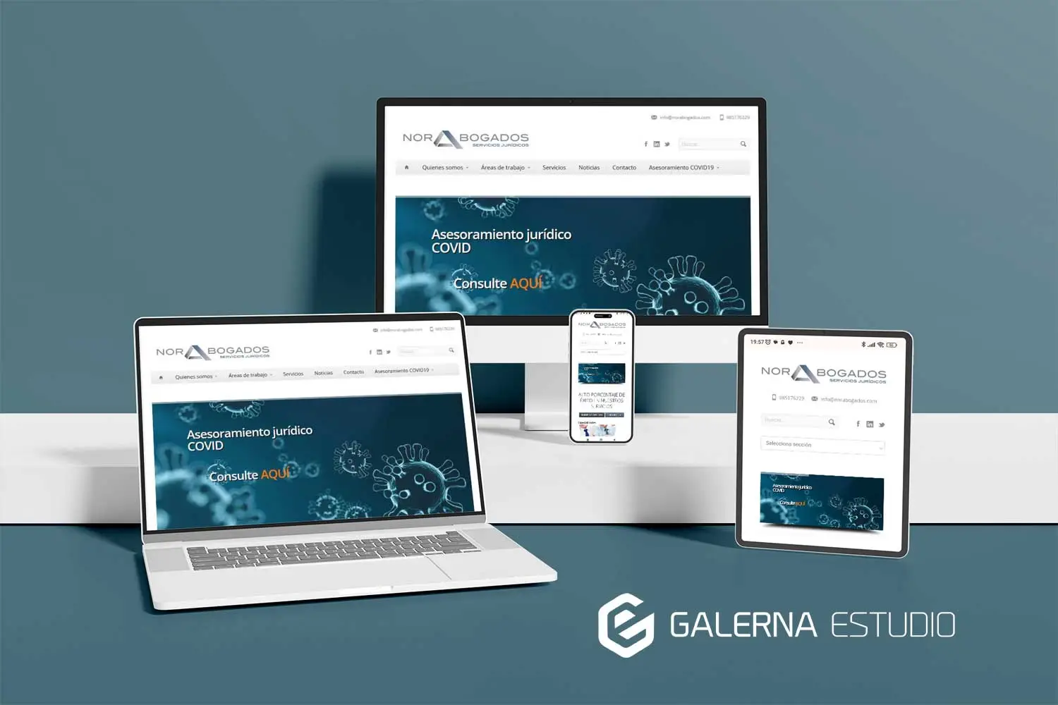 Alojamiento web soporte técnico NoraBogados, despacho abogados Gijón