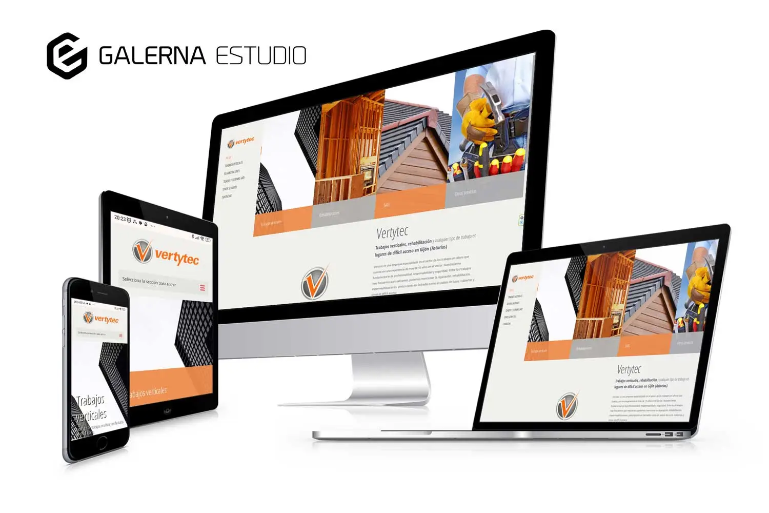 Diseño web corporativo en Wordpress Vertytec trabajos verticales en Gijón