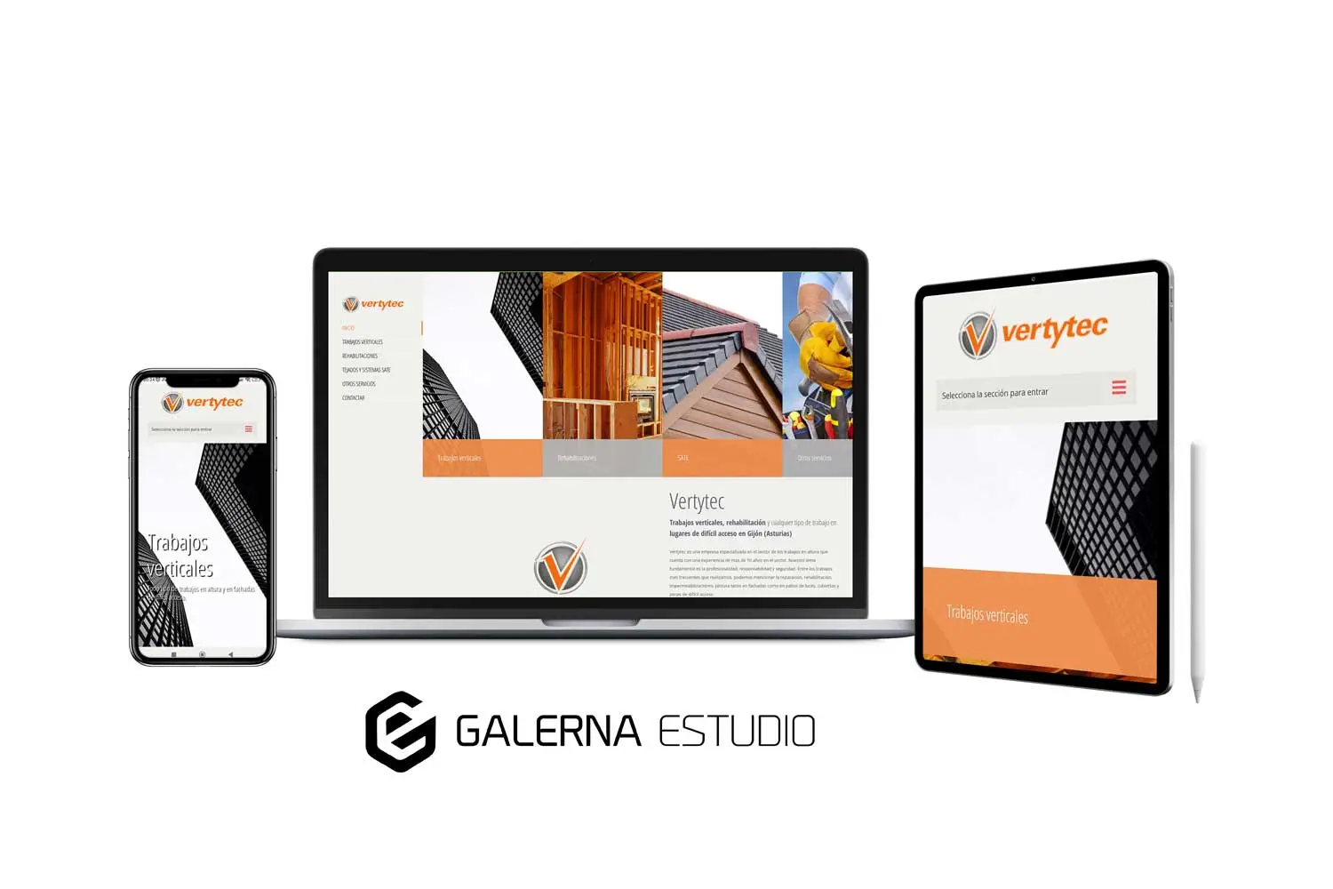 Creación página web Wordpress responsive Vertytec rehabilitaciones Gijón