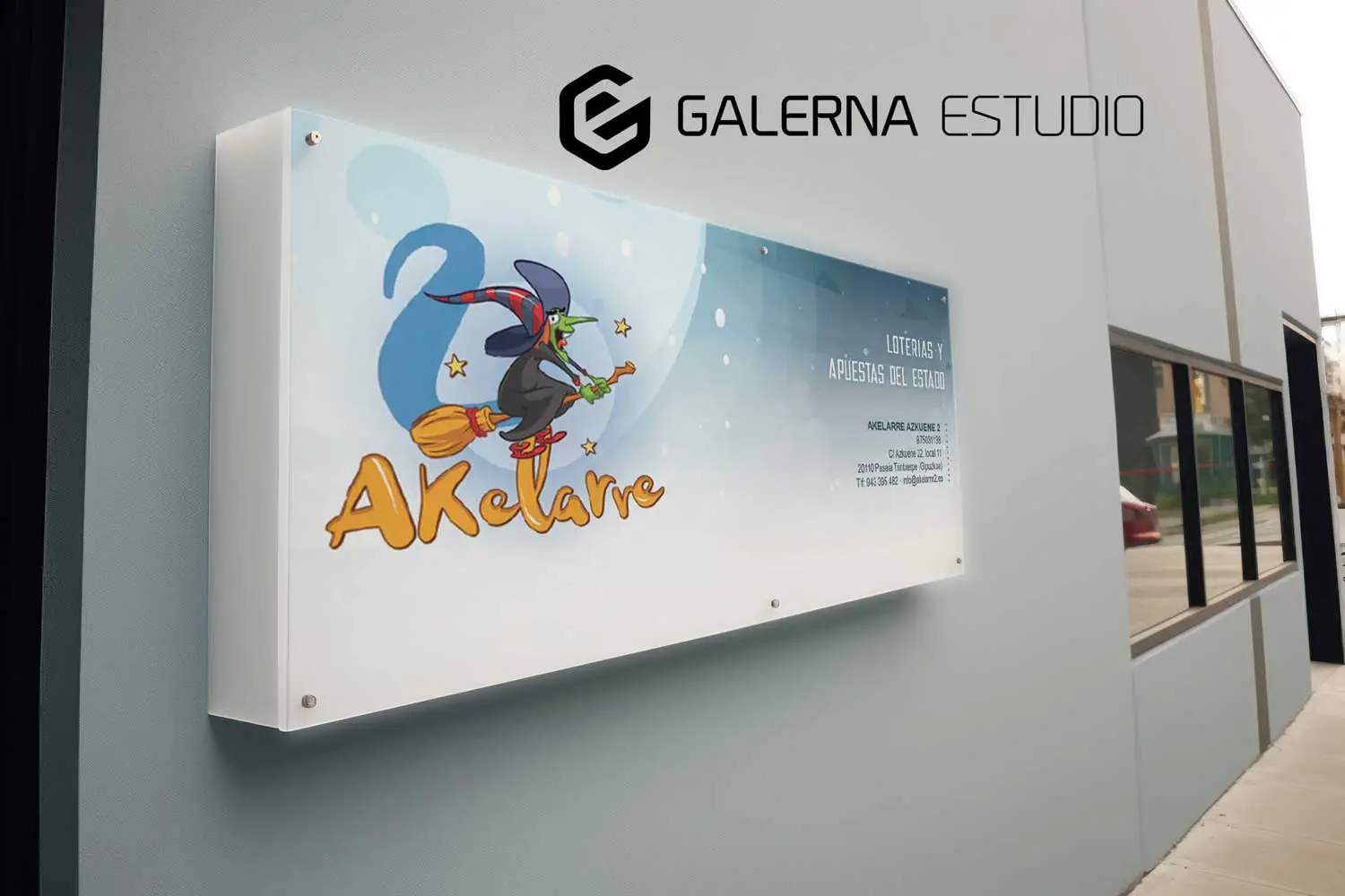 Diseño de cartel corporativo para la administración de lotería Akelarre