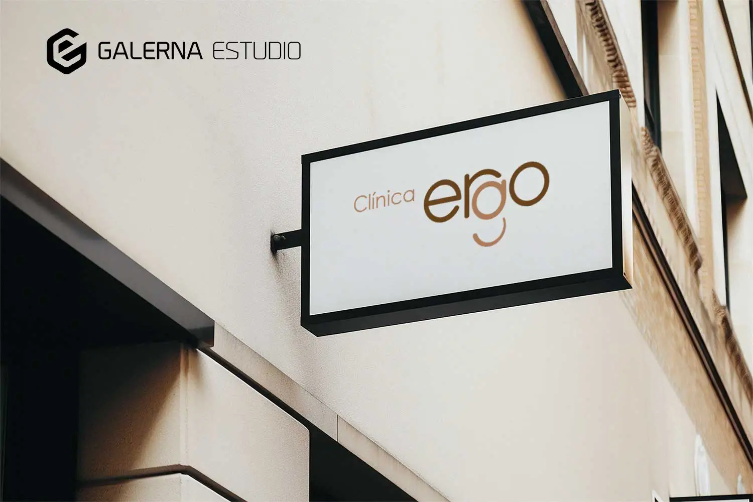 Diseño gráfico letrero corporativo cartel Clínica Ergo