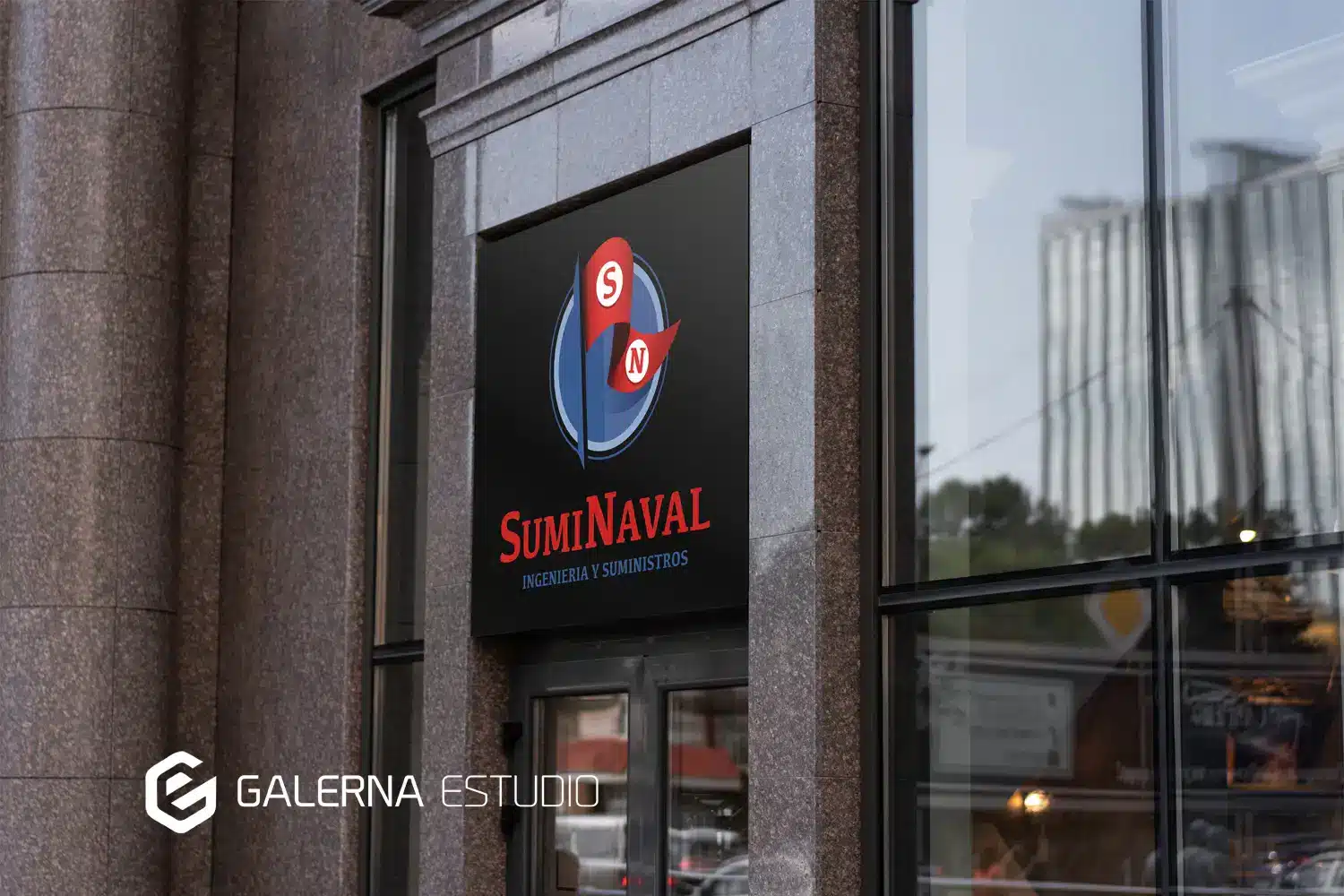 Creación logotipo a medida Suminaval, empresa suministros navales