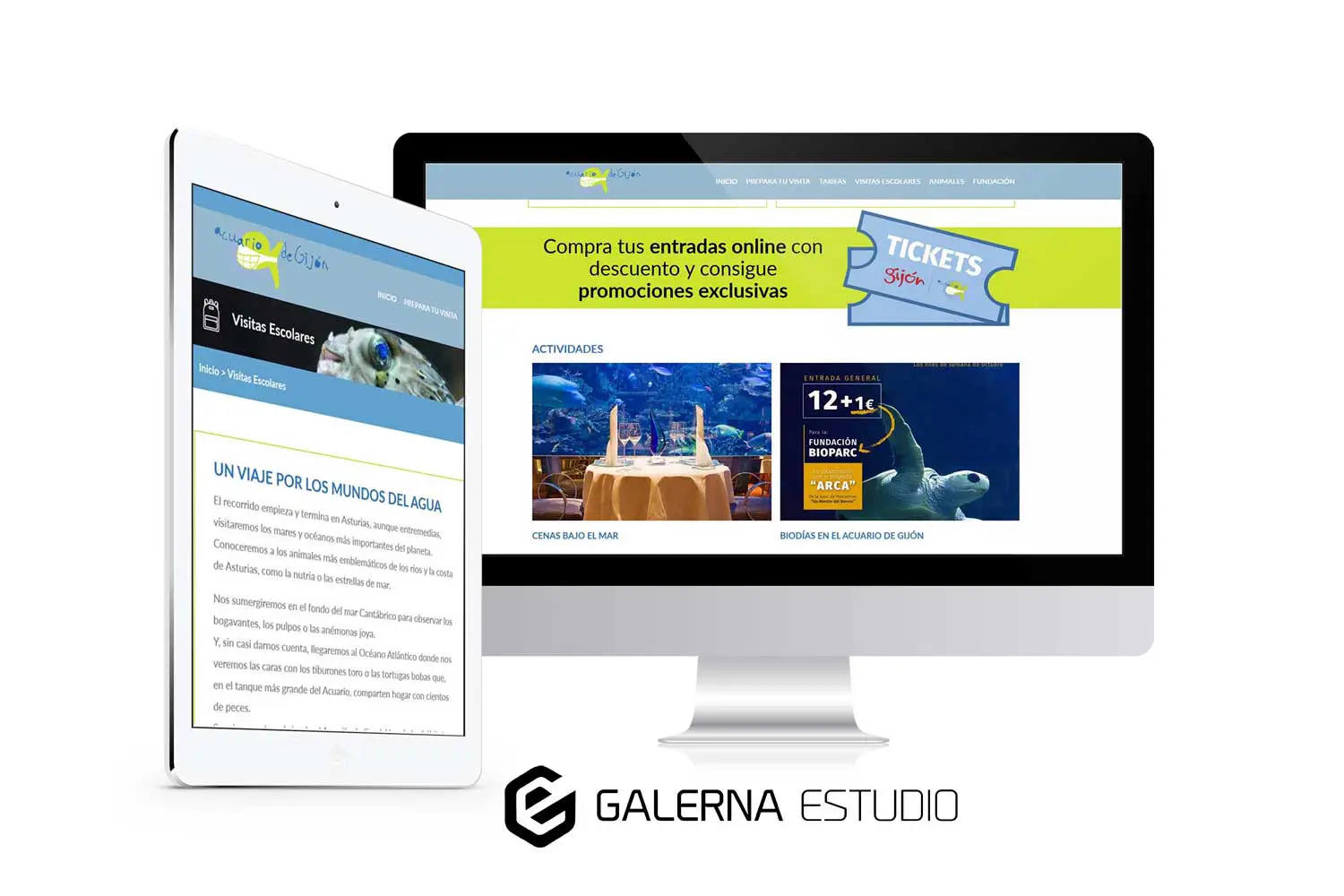 Diseño página web responsive Wordpress Acuario Gijón