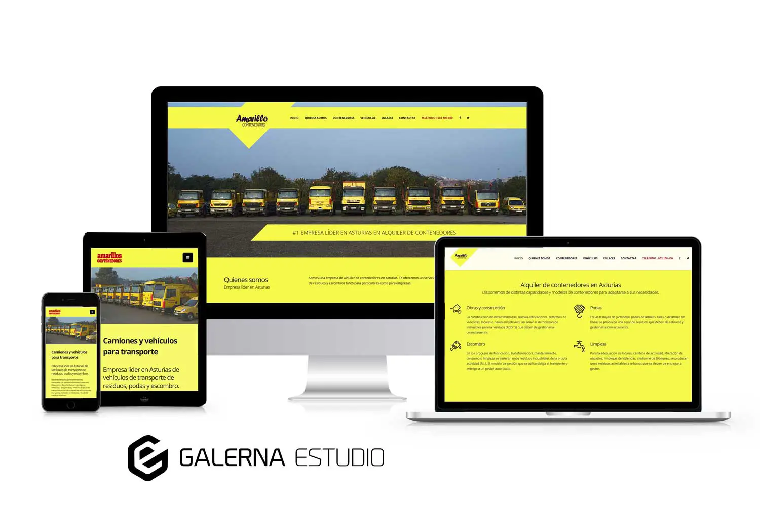 Desarrollo web WordPress profesional Amarillos Contenedores Gijón