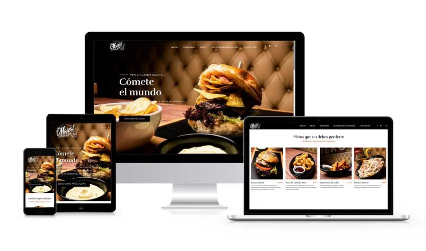 Desarrollo web Wordpress adaptada móviles El Maizal Food, hamburguesas calidad Gijón