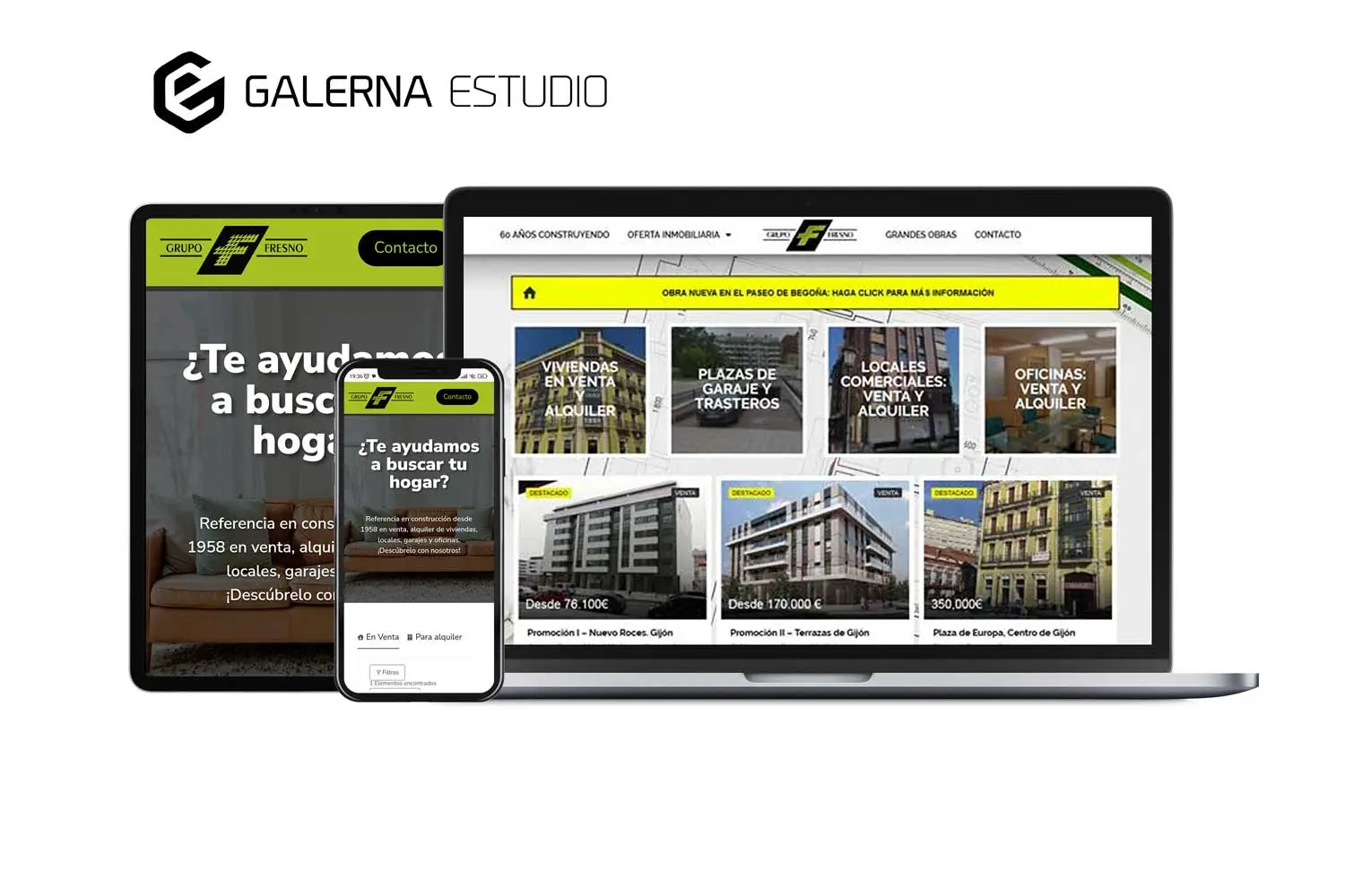 Web Wordpress personalizada Grupo Fresno inmobiliaria Gijón
