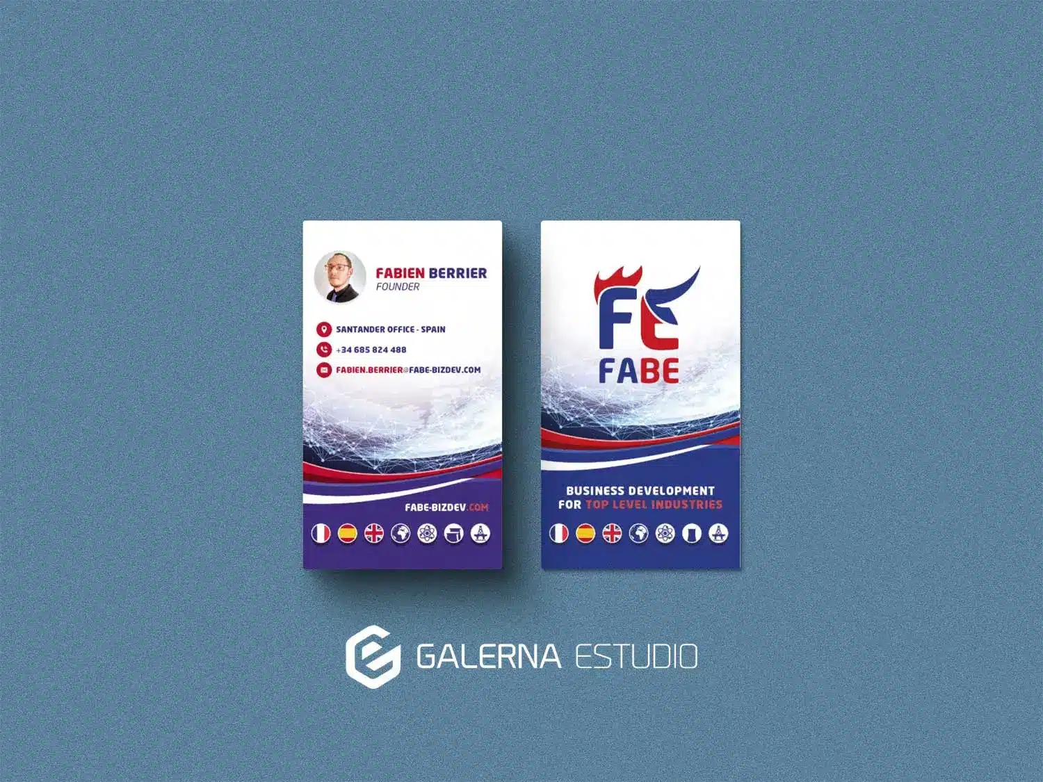 Diseño de tarjetas de visita corporativas para FABE