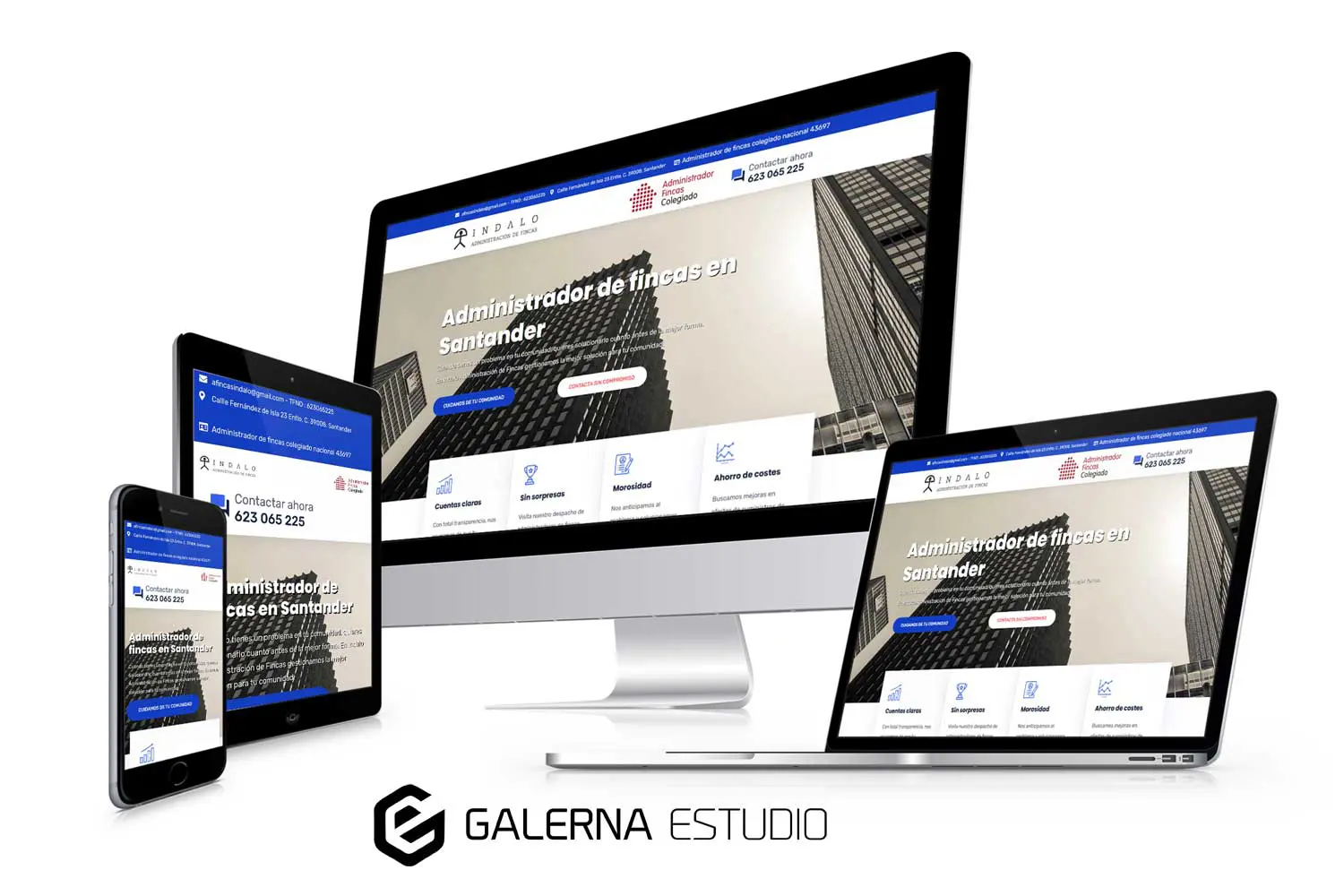 Desarrollo página web WordPress Indalo, gestión fincas