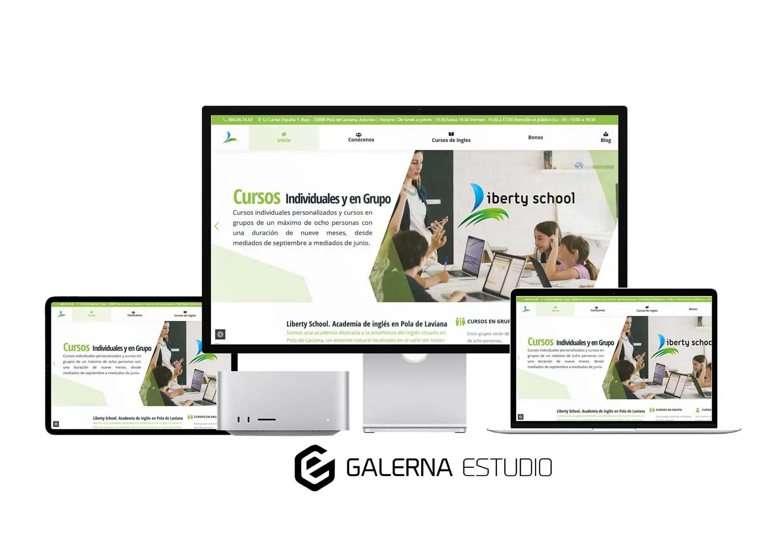 Creación diseño web WordPress responsive academia Liberty School