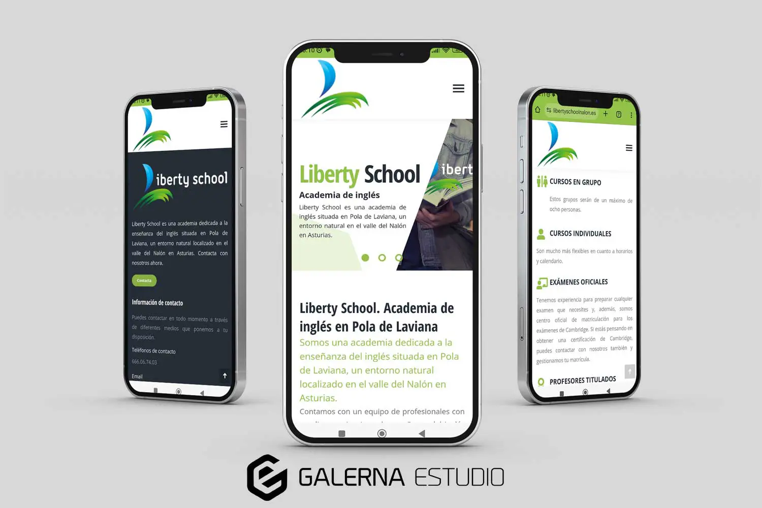 Web WordPress Liberty School enseñanza inglés Asturias.