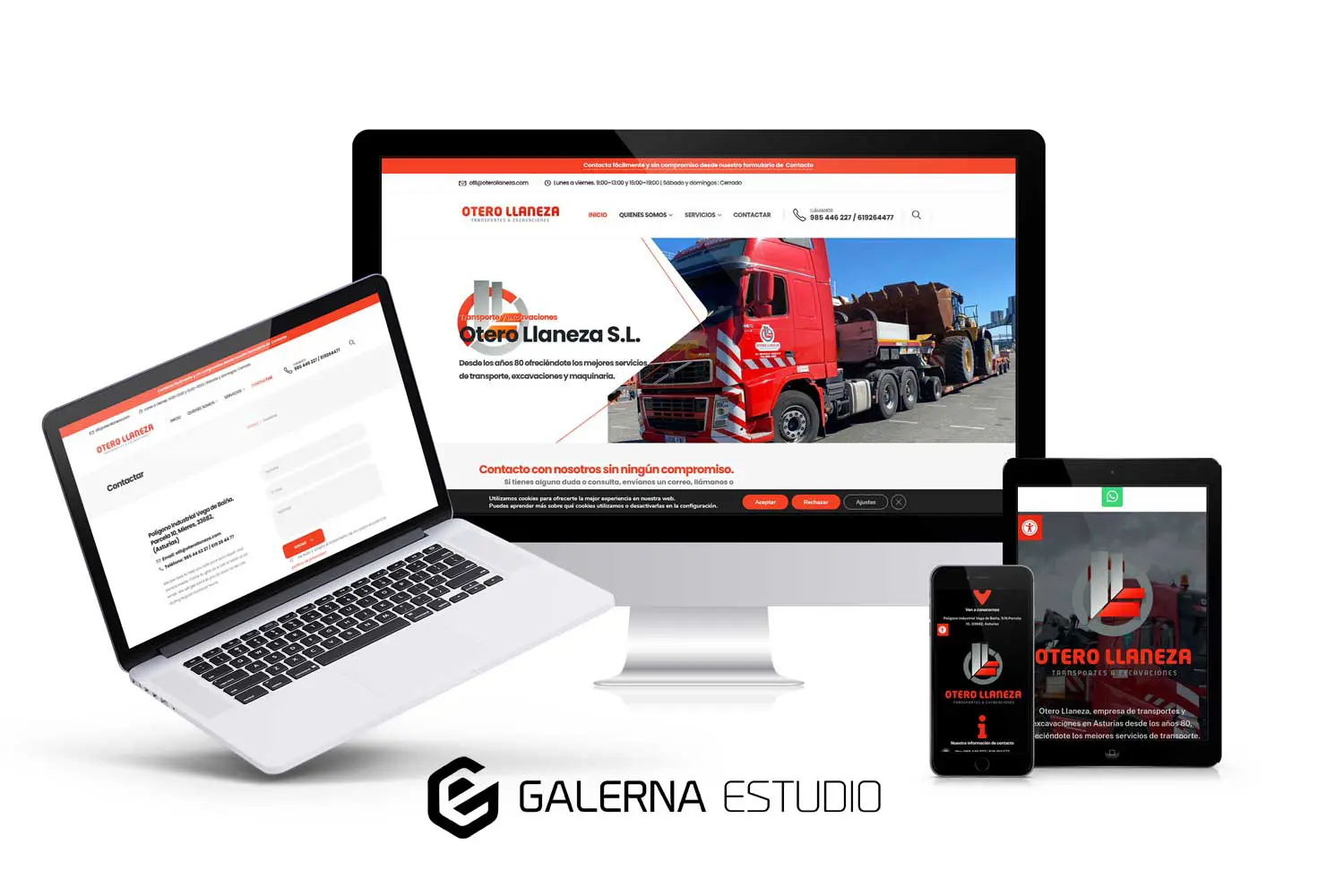 Desarrollo web corporativo Otero Llaneza transportes