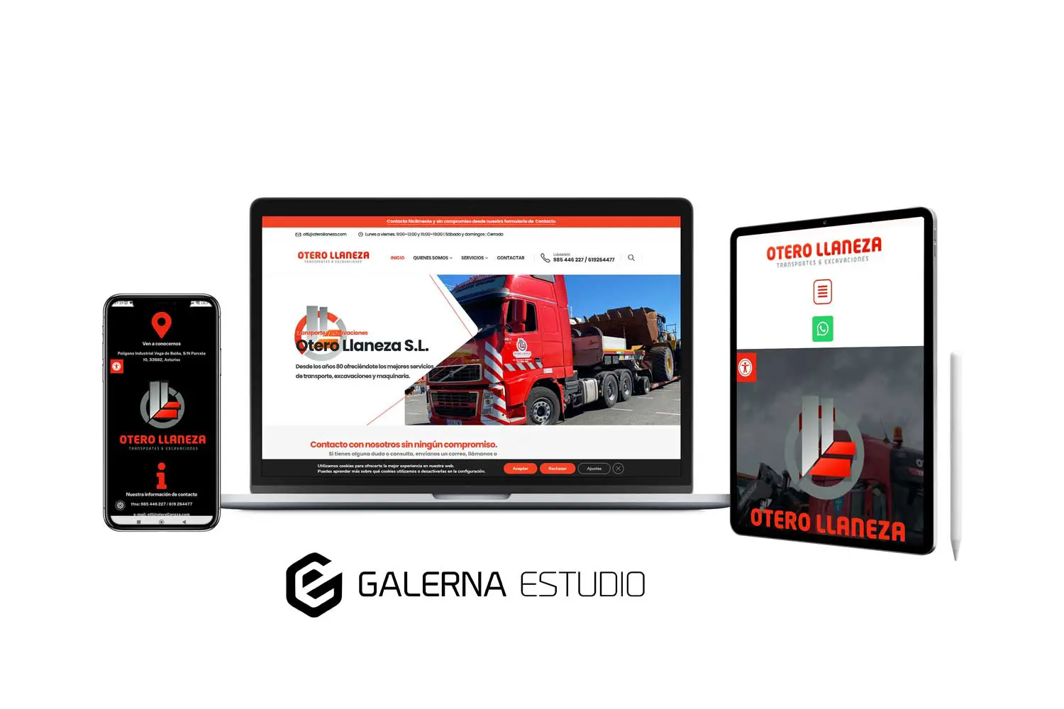 Diseño web profesional Otero Llaneza transportes Asturias
