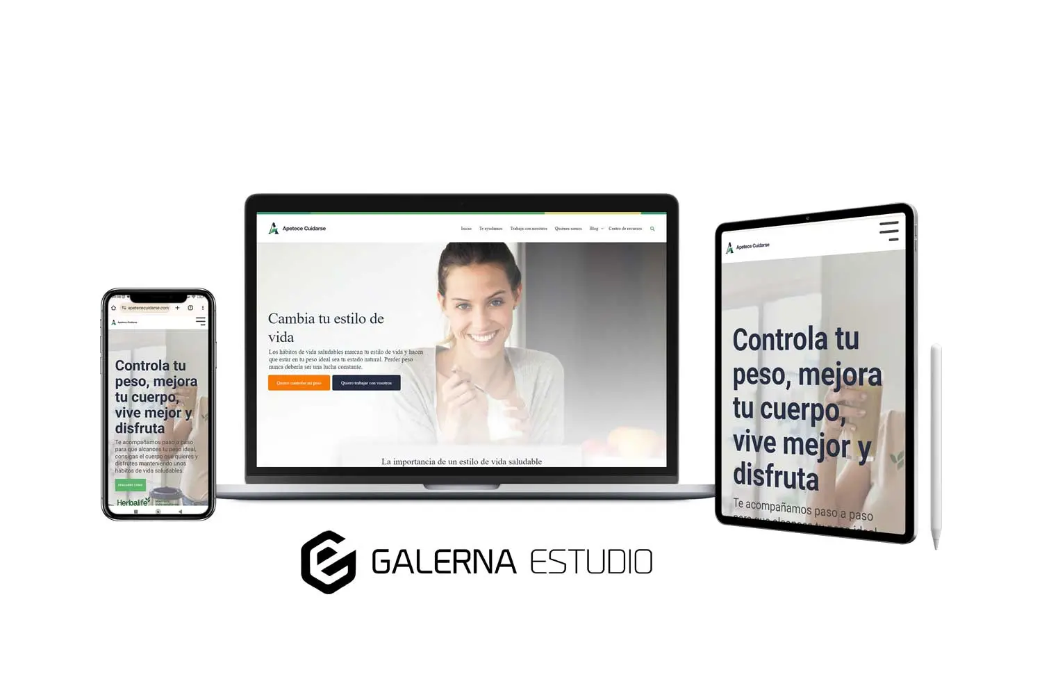 Diseño maquetación web Apetece Cuidarse Herbalife bocetos gráficos