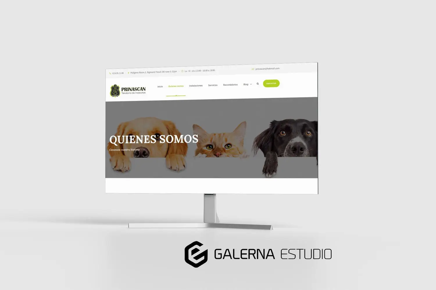 Página web Wordpress tanatorio animales Gijón Prinascan