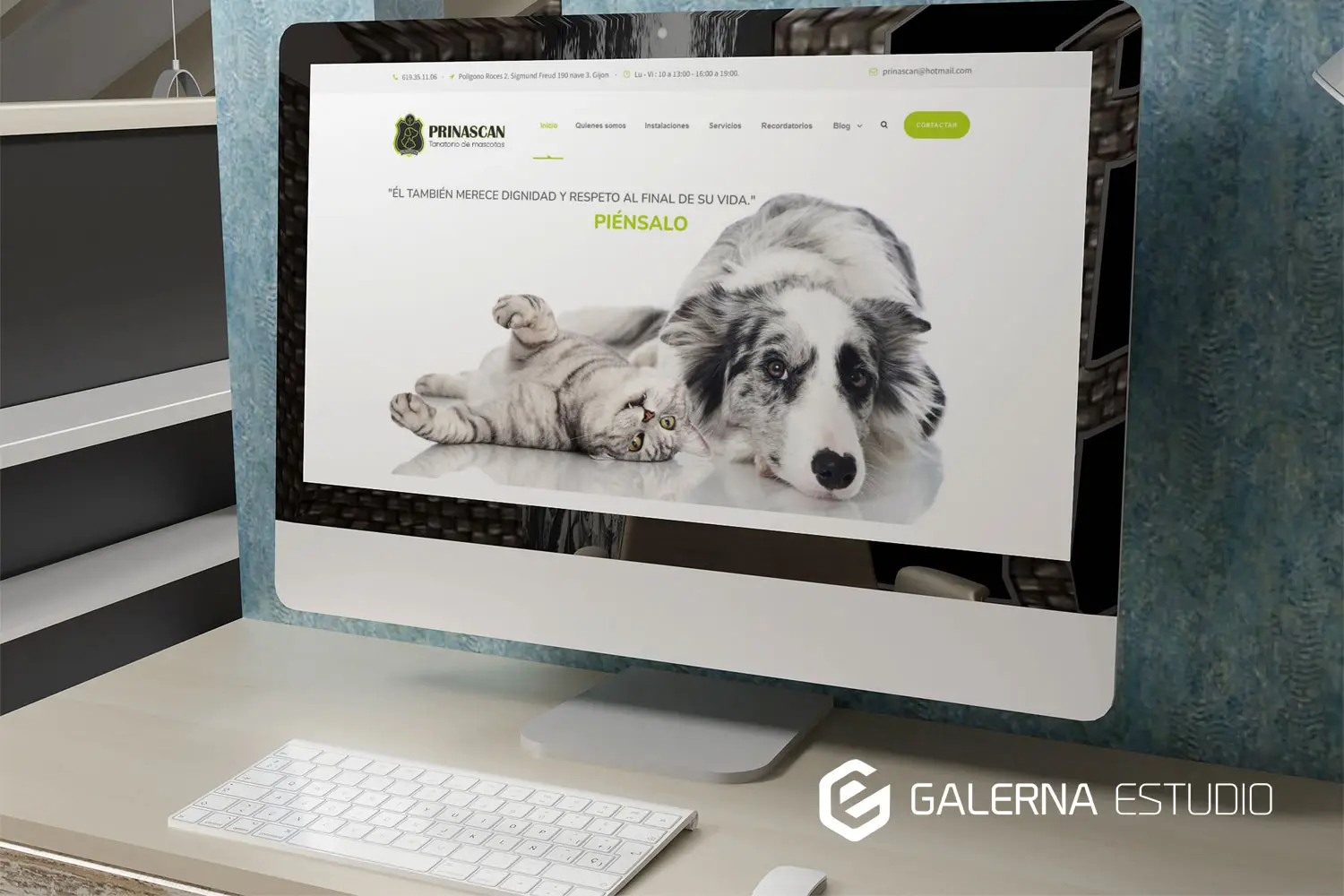 Página web Wordpress tanatorio animales Gijón Prinascan