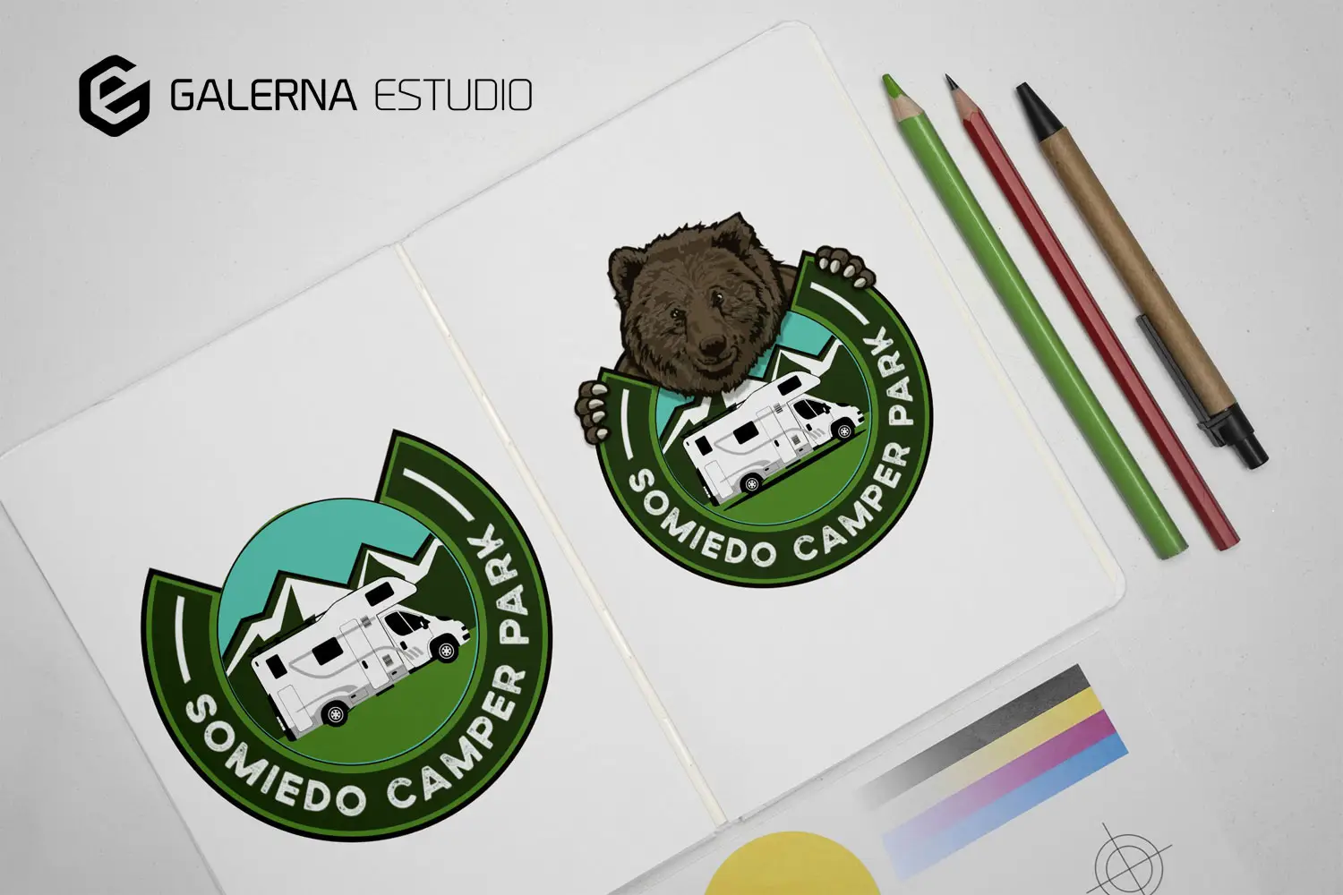 Creación logotipos gráficos Somiedo Camper Park Asturias