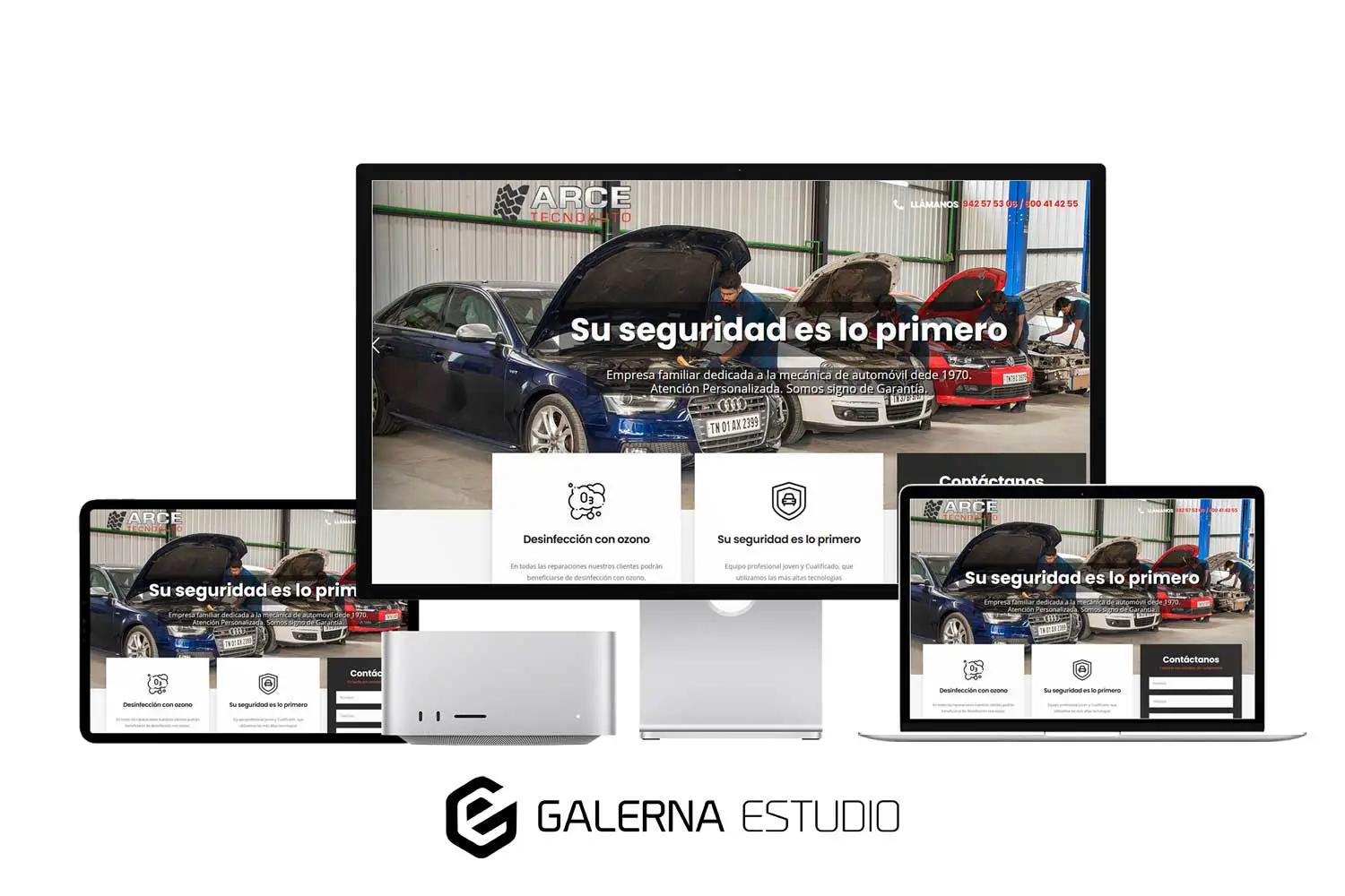 Diseño web Wordpress taller mecánico ARCE TECNOAUTO Cantabria
