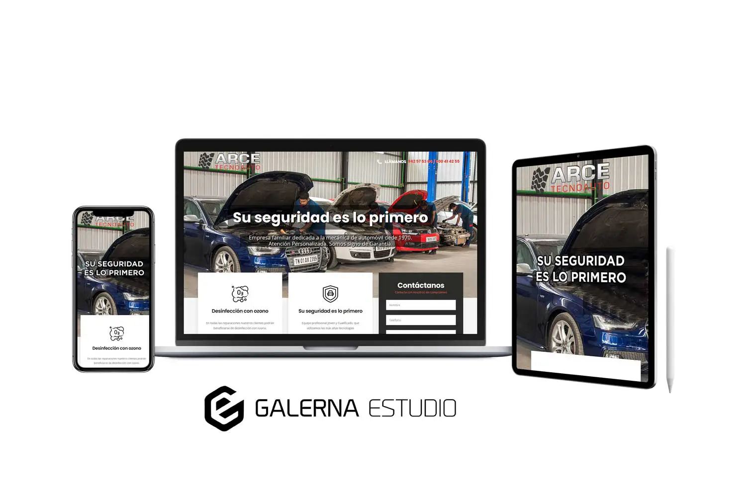 Proyecto web Wordpress profesional taller mecánico ARCE TECNOAUTO Cantabria