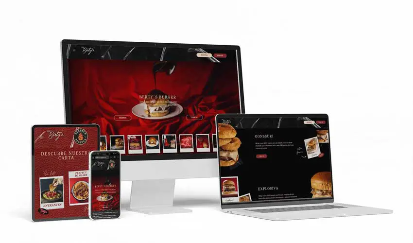 Diseño web WordPress Bertys Burger hamburguesería artesanal