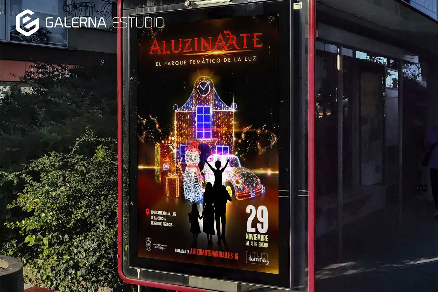 Creación cartel festivo navideño campañas publicitarias