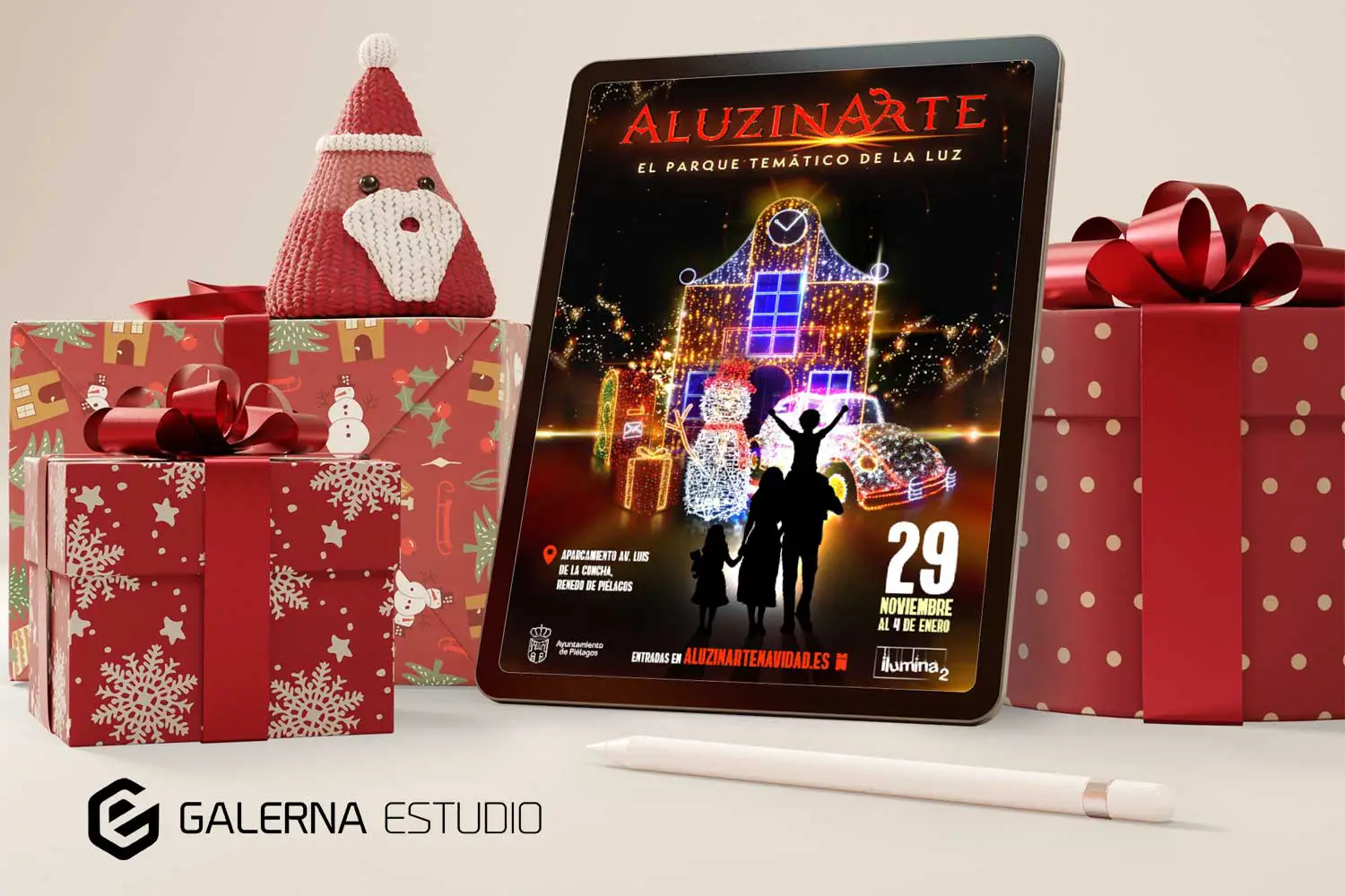 Diseño gráfico cartel navideño elegante festivo