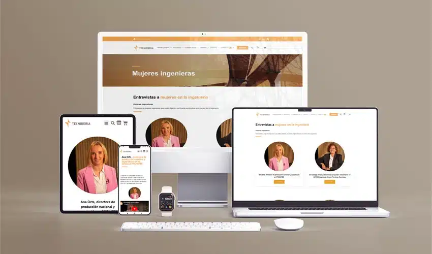 Diseño web Tecniberia. Campaña mujeres ingenieras